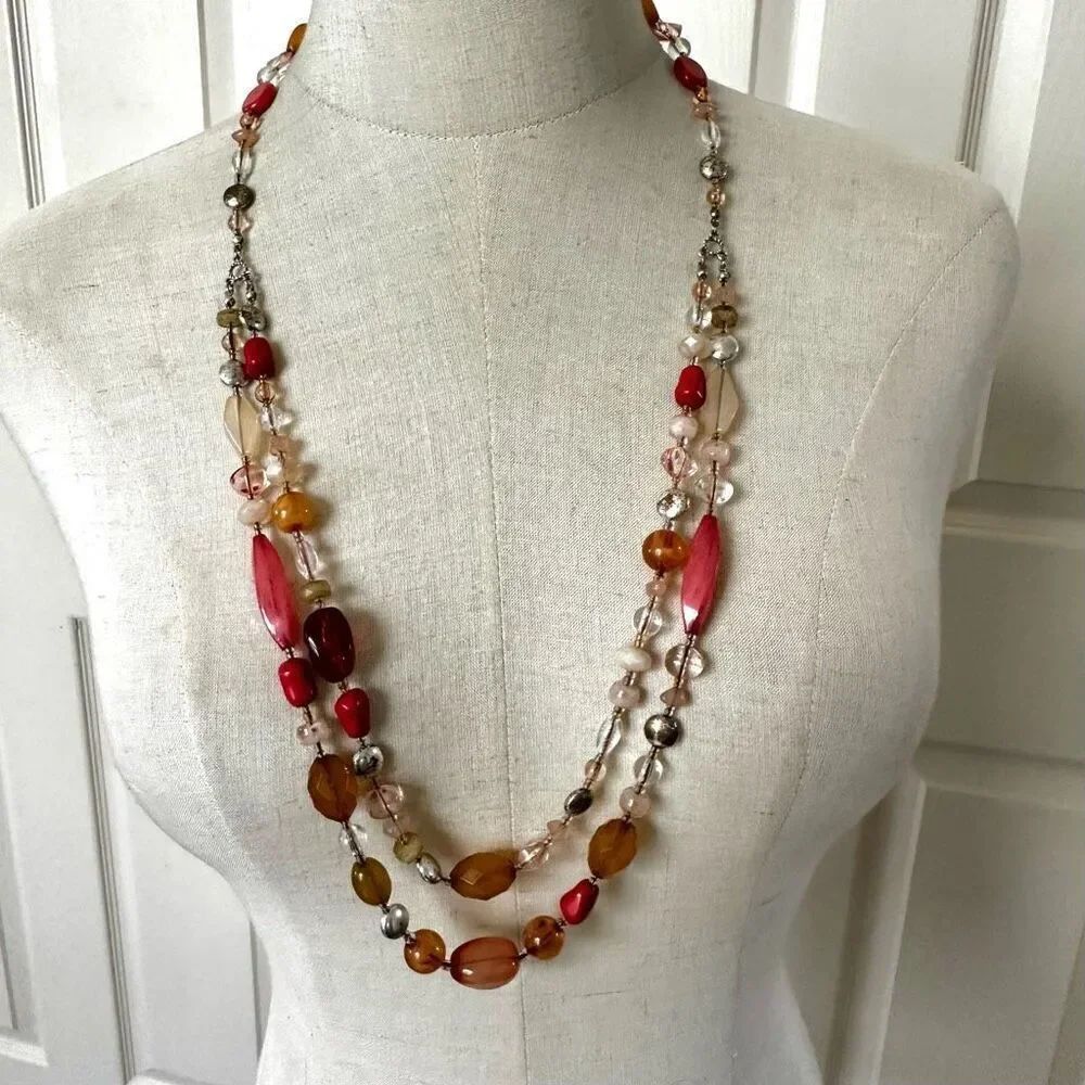 Avon double strand vintage beaded necklace